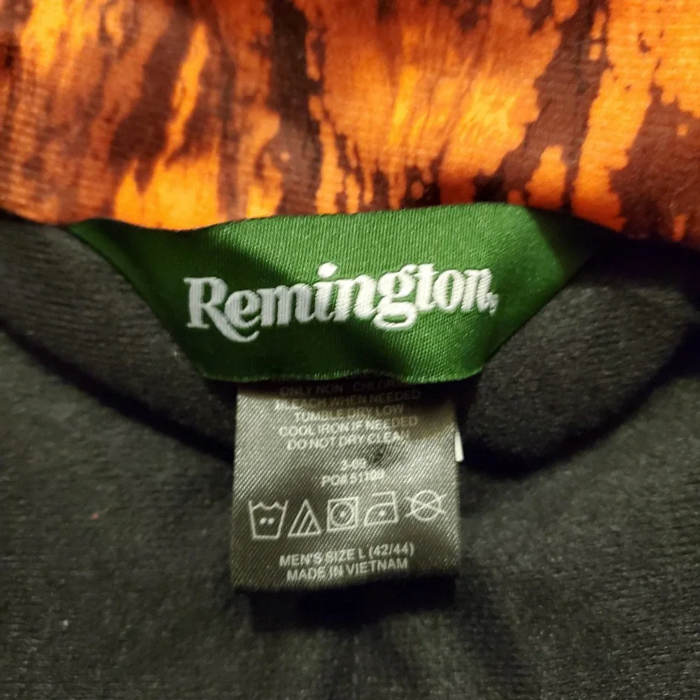 Remington‎ Hunting Jacket Men Large Orange Blaze Camouflage Hooded Warm